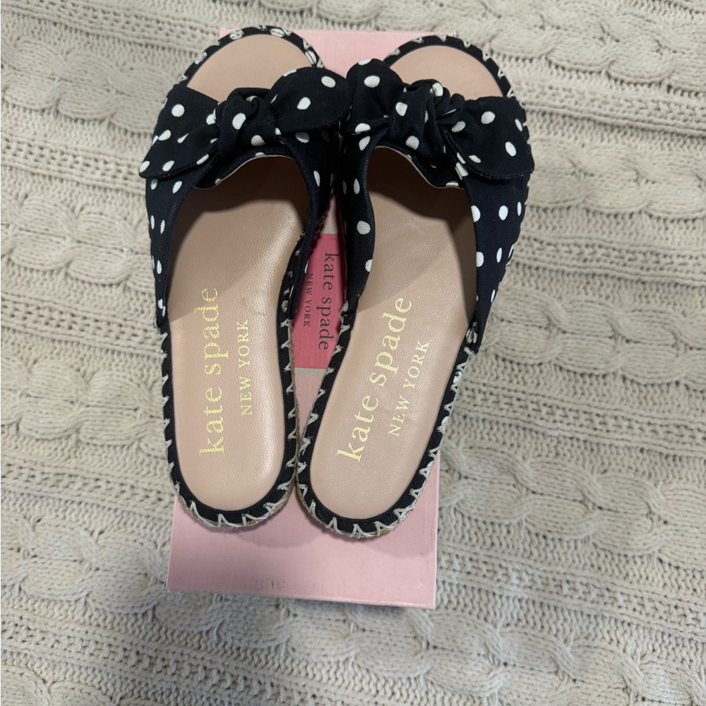 Kate Spade Black and White Polka Dot Sandals